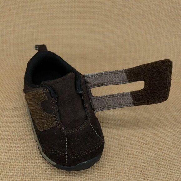 Boys Merrell Shoes Toddler Sz 5 Jungle Strap Hook and Loop Junior Espresso Brown - Picture 8 of 9